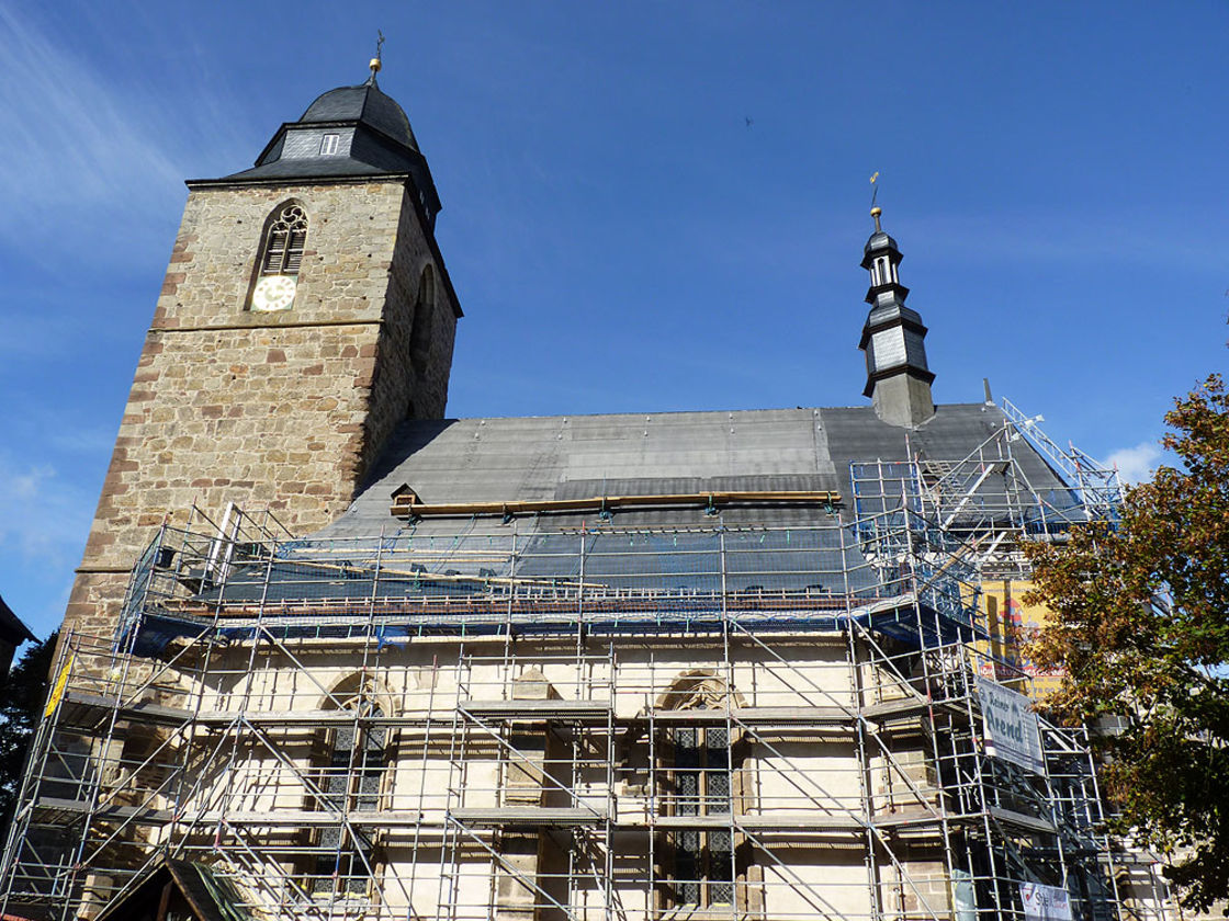 Dach- und Putzarbeiten 09. Oktober 2016 (Foto: Karl-Franz Thiede)